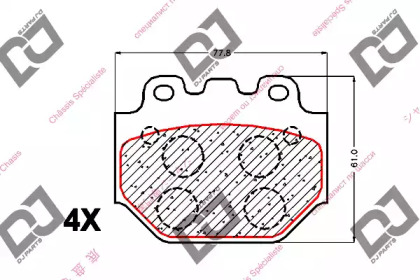 Комплект тормозных колодок DJ PARTS BP1539